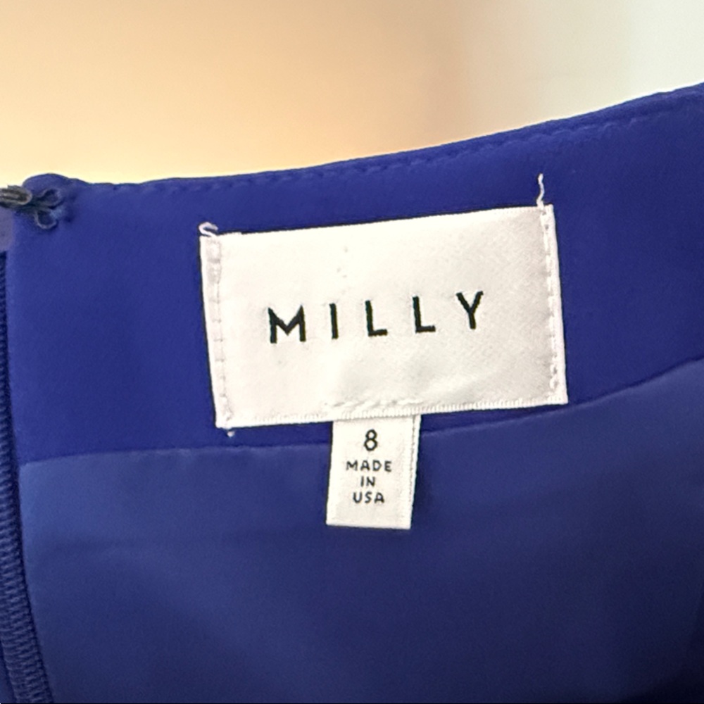 MILLY Two-Tone Blue Dress with Spaghetti Straps - Picture 2 of 7